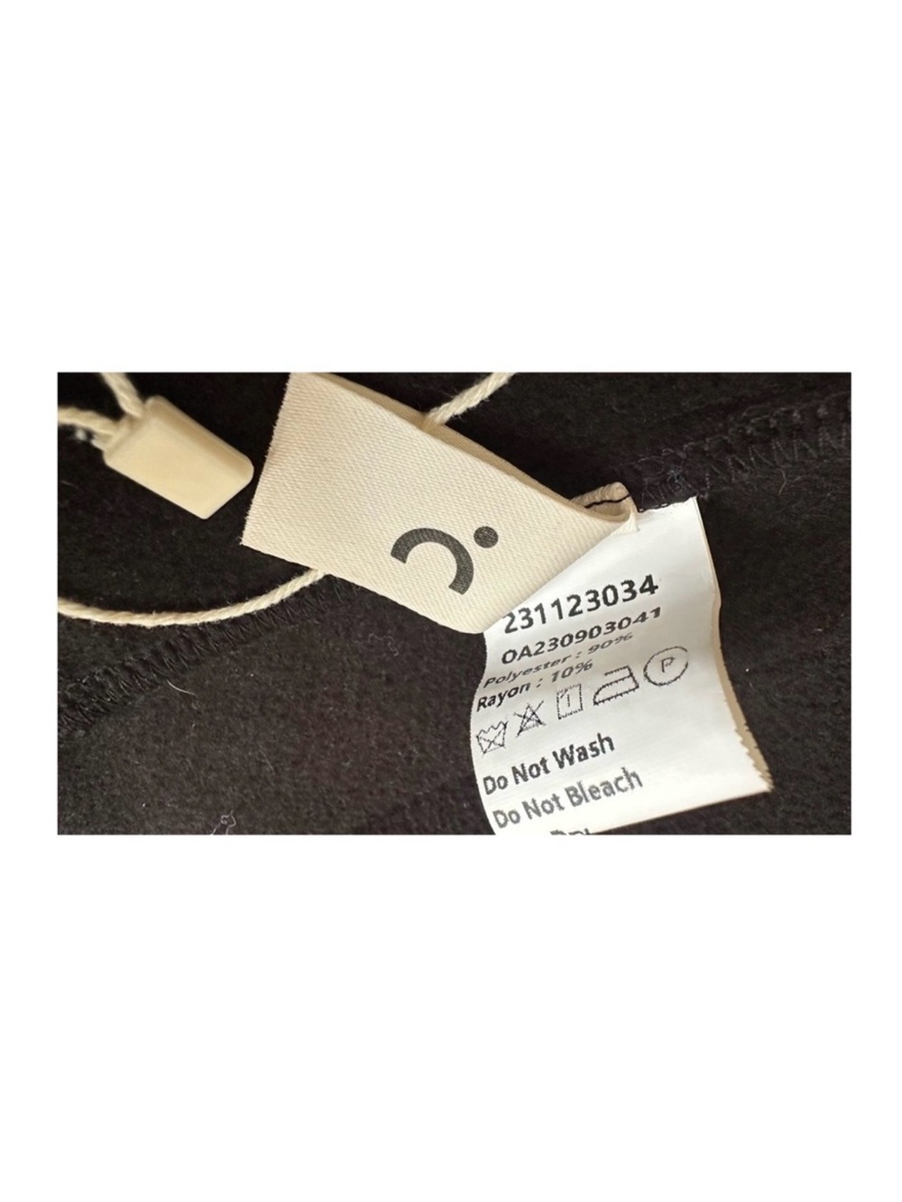 Commense Black Pea Coat with White Trim and Fringe - Picture 7 of 7